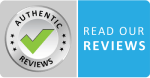 Read reviews logo featuring a star